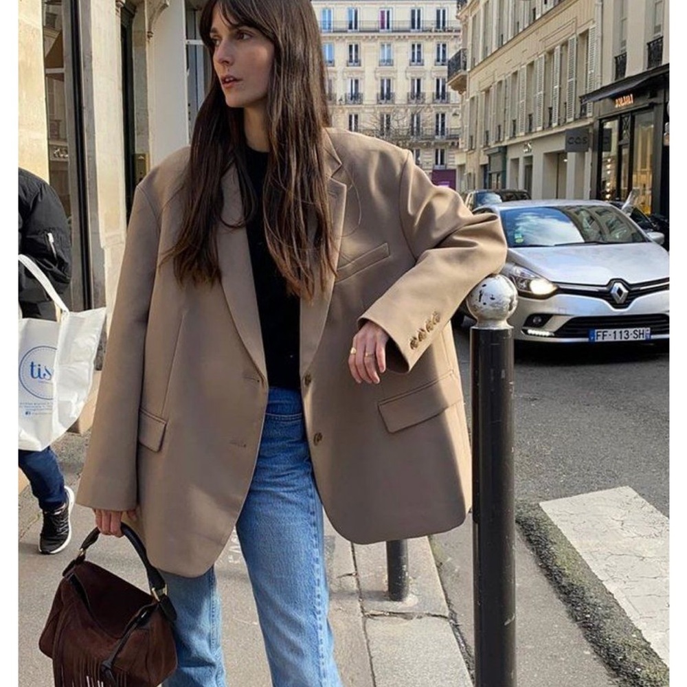 THE FRANKIE SHOP BLAZER OVERSIZED DESERT BLAZER TAUPE - NWOT! 💖